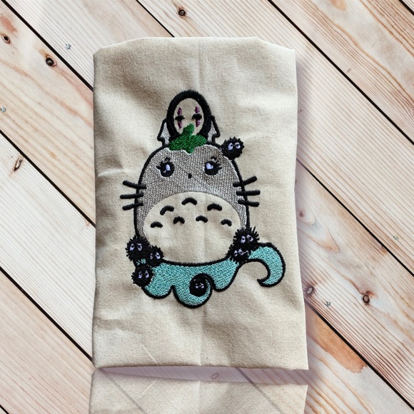 Cute kawaii style Totoro, kaonashi and susuwatari light weight 6oz tote bag - Picture 8 of 10